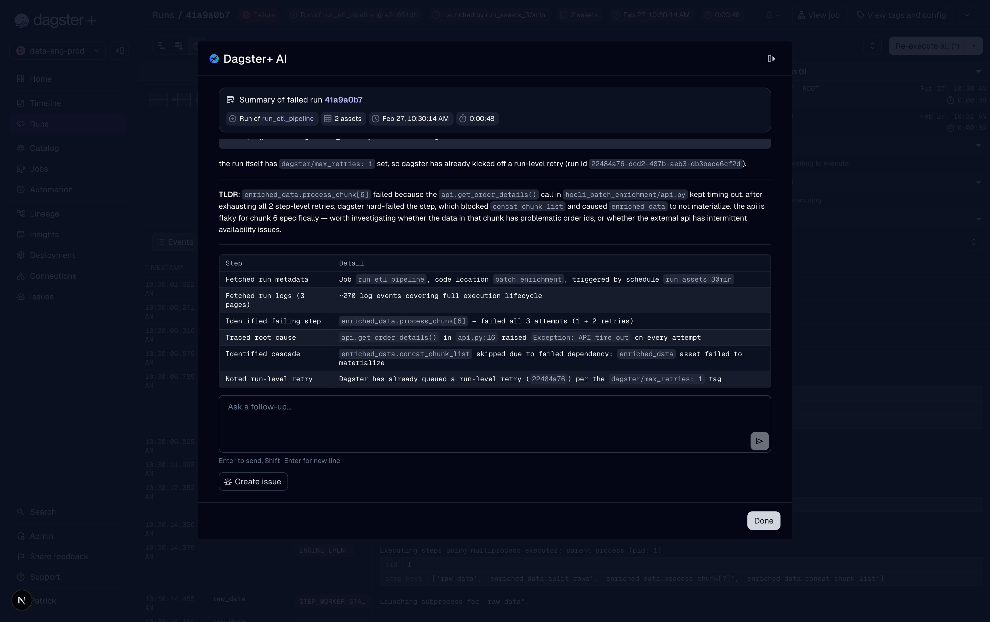 AI dialog display mode